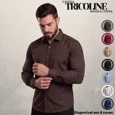 Camisa Social Masculina Manga Longa De Botão Algodão Blusa Premium Casual Lisa