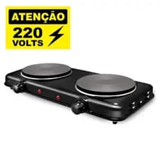 Fogão Elétrico Portátil Cooktop Elgin Double Cook 2 Bocas 220V 2.000W Preto
