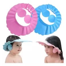 Chapeu De Banho Infantil Protetora Olhos Ouvidos Ajustavel Crianca Anti Shampoo