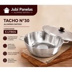 Tacho 30 Cm Aluminio Fundido Batido Cacarola Grosso Panela Ideal Para Doces e Comidas Típicas