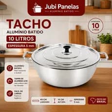 Tacho Nº40cm Alumínio Batido Fundido Grande Panela Grande Panela Funda Capacidade 10 Litros