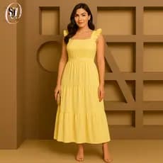 Vestido Longo 3 Marias Plus Size Feminino Elegante Tecido Duna Premium Festa M G GG G1 Verão 2026