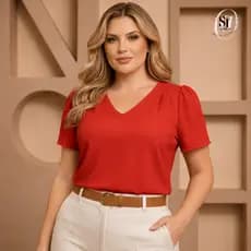 Blusa Plus Size Real Crepe Duna G1 G2 G3 Manga Princesa Luxo Não Amassa Caimento Perfeito Exclusivo