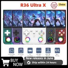 Novo R36 Ultra X Jogador De Jogo Portátil WIFI 4.5 Polegada Tela IPS Código Aberto Retro Vídeo 64G/128G Memória Até 3500