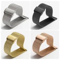 Pulseira De Relógio De Aço Inoxidável , 20mm 22mm , Para Galaxy Watch 5/6 Gear S3/GT2/3/4 , Com Fivela Sólida , Malha Mi