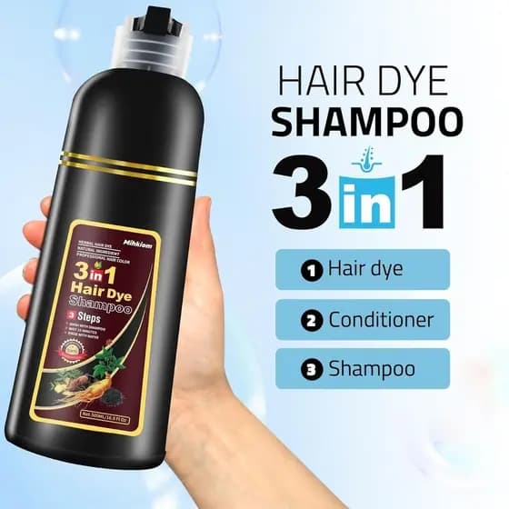 shampoo 3 Em 1 Para Cabelos Castanhos Homens E Mulheres , Preto Pele Fresca