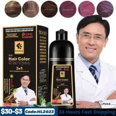 Shampoo De Tintura De Cabelo Preto 500ml Natural Óleo De Argan Essência Instantâneo Capa Creme Permanente Para Mulher