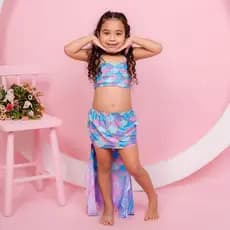 Biquíni Infantil Sereia com Cauda Traseira | Moda Praia Criativa