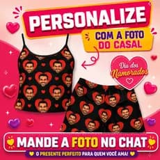 Baby Doll Feminino Personalizado | Com Nome ou Foto | Presente Criativo PIJAMA