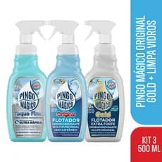 Pingo Magico Original + Pingo Magico Gold + Pingo Magico Limpa Vidros 500ML