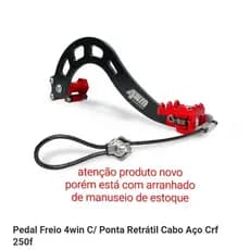 Pedal Freio 4win Moto Honda Crf 250f 2023 C/ Ponta Retrátil Vermelho/preto