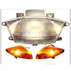 Bloco Óptico Farol Com Piscas Setas Pisca Seta Dianteiro Amarelos Biz 100 98 99 2000  2004 2005