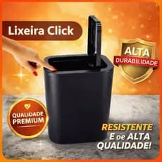 Lixeira Tampa Click 12L com sistema push para refil de saco