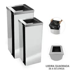 Lixeira Compacta de Inox com Tampa Aro: Ideal para Cozinhas, Banheiros e Escritórios