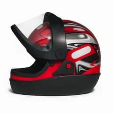 Capacete Moto Masculino  San Marino Automático Vermelho Brilhante