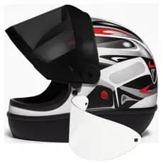 Capacete Moto San Marino  Branco Automático Mais Viseira Fume