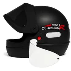 Capacete Masculino Automático Moto San Marino Preto Fosco Viseira Fumê Extra