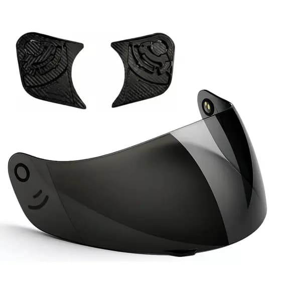 Viseira Capacete Ebf New Spark E0x Fumê 2.2mm Mais Reparo Fixação Viseira