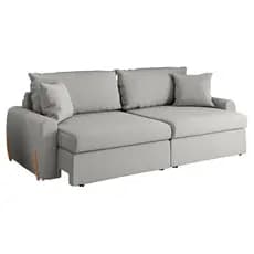 Sofá Cama Retrátil 4 Lugares 2,36m com Almofadas Linho Baltik