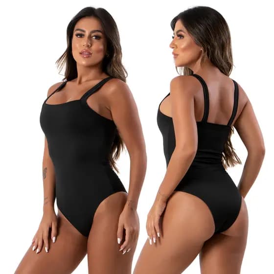 Body Maio Feminino Suplex Decote Quadrado Alça Larga
