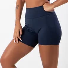 Short cintura alta Shortinho Curto Feminino Fitness Academia Liso