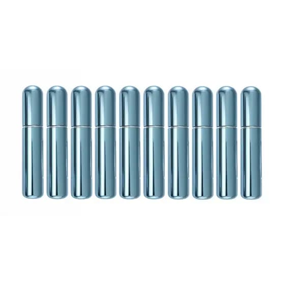 Kit 10 Porta Perfume Recarregável Azul Claro Atomizador Frasco Portátil 5ml
