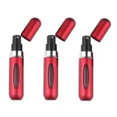 Kit 3 Porta Perfume Recarregável Vermelho Bolsa Portátil 5ml