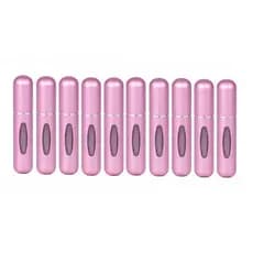 Kit 15 Porta Perfume Recarregável Rosa Claro Frasco Portátil 5ml