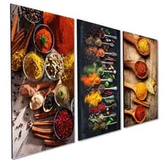 Quadros Decorativos Placa 3 Peças Tempero Cozinha Casa Restaurante