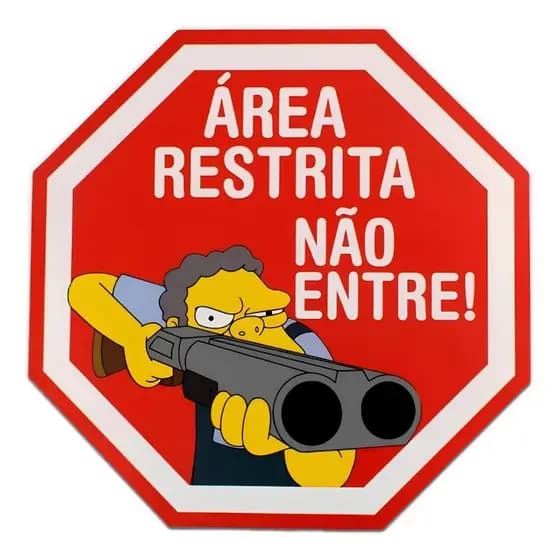 Placa Decoração Não Entre Área Restrita 20x30 MDF