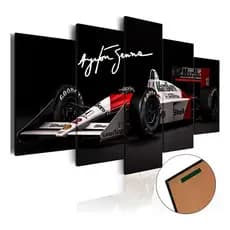 Kit 5 Quadros Decorativos Mosaico Ayrton Senna Mclaren Corrida Para Sala Quarto Escritório