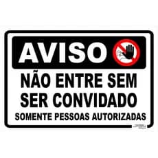 Placa Decorativa Aviso Não Entre sem Ser Convidado 20 x30