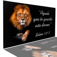 Quadro Decorativo 110x80cm Leão Juda Salmo Frase da Bíblia Casa Sala Quarto Decoração De Parede Mdf Adesivo