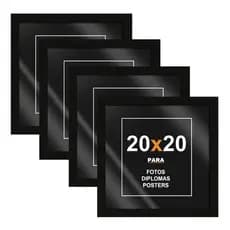 Kit 4 Quadros Parede 20x20 Com Vidro Ou Acetato Acabamento Perfeito Suporte Para Mesa GRAVATA Alta Q