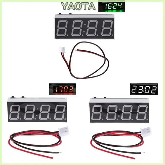 Yao 12V 5-24V Voltímetro Eletrônico Relógio Acessórios Eletrônicos Para Carro