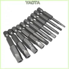 Yao 10pcs Conjunto Bits Chave Fenda Magnética 50mm Comprimento 2 Polegadas 1 Haste 4
