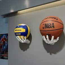 Suporte de Parede para Bolas INCLUI MÃO ESQUERDA E MÃO DIREITA Futebol Vôlei Basquete Decoração