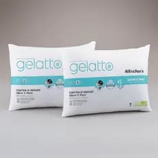 Kit 2 Travesseiros Gelatto Altenburg Antialérgico Suporte Firme Refrescante Toque Gelado Lavável