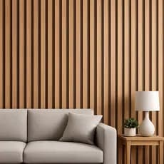 Papel de Parede Madeira Ripada Moderno 10M X 45CM 3D Autocolante Quarto/Sala/Hall, Fácil Aplicação