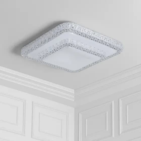 Luminária Plafon Cristal Quadrado LED Moderno Teto Luxo