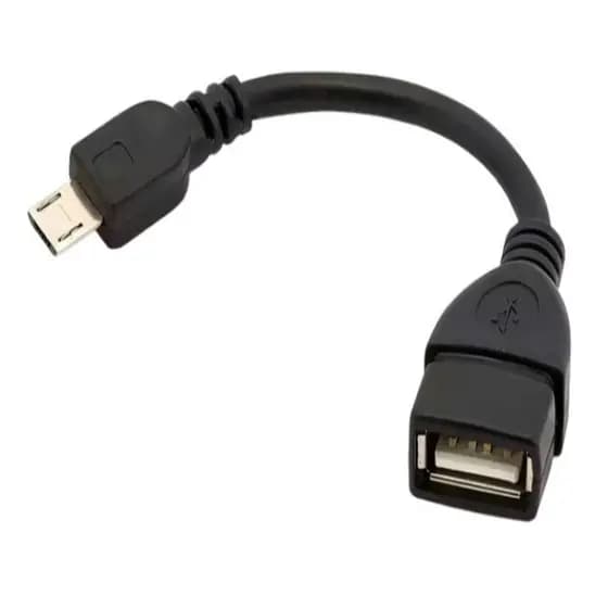 Cabo Otg Usb Pendrive Para Celular Tablet Universal V8 Cor Preto