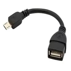 Cabo Otg Usb Pendrive Para Celular Tablet Universal V8 Cor Preto