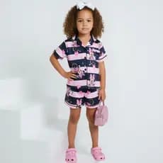 Pijama Feminino Americano Infantil Conjunto Estampado Personagens Confortável Stitchi Ursinhos Gatinha