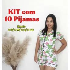 Kit com 10 Pijama Americano Adulto Confortável Para Dormir