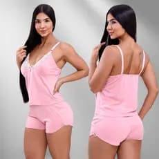 Baby Doll Malha Fria Pijama Tecido Fresquinho Roupa De Dormir Molinho Confortavel Langerie Sensual Detalhe em Renda