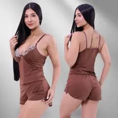Baby Doll Pijama Short Confortável Sem Bojo Renda Liganete Feminino Malha Fria Tecido Fresquinho
