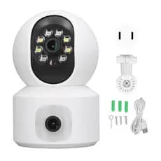 Câmera de Segurança IP Wifi 2 Cameras FULL HD com visão noturna Auto Track visão fixa e 360° aplicativo icsee