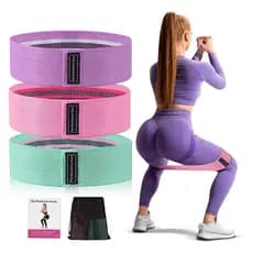 Kit de 3 Faixas Elásticas para Exercícios – Super Bands com 3 Níveis de Resistência