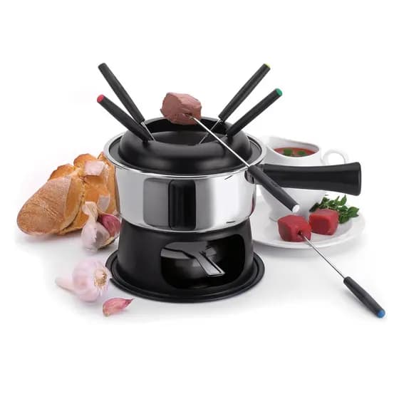 Aparelho De Fondue Lugano Panela Aço Inox 1,4 Litros Para Carnes Óleo  Difusor De Calor Alto Padrão Qualidade Forma Inox