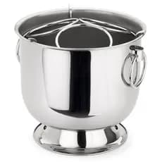 Champanheira Inox Com Base Coletora Para Nao Molhar Mesa Grelha Separadora Para 3 Garrafas Balde De Gelo 6 Litros Bar Festa Espumante Alto Padrão Qualidade
